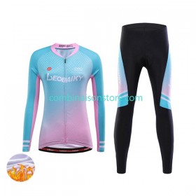 Femme Combinaison Cycliste Hiver + Collant sans Bretelles Leobaiky N005